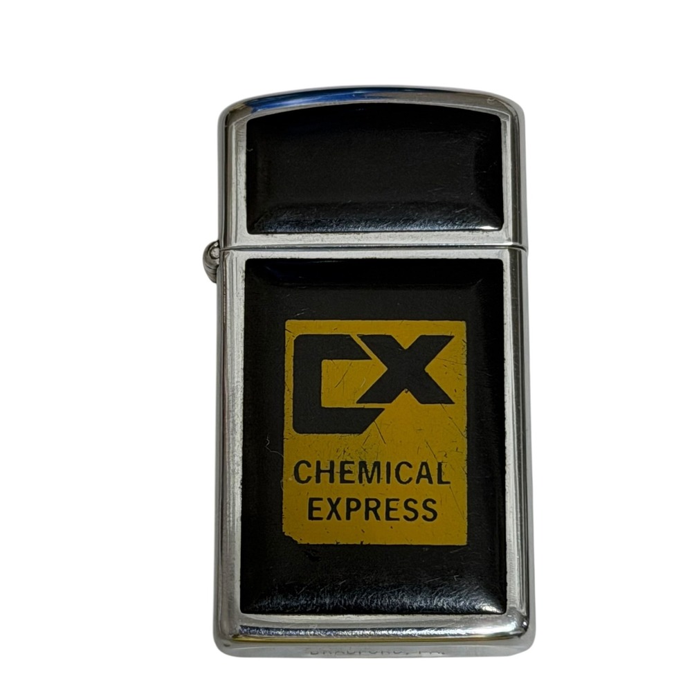 Vintage Zippo Lighter Chemical Express CX Logo Black Wrap Chrome Bradford PA